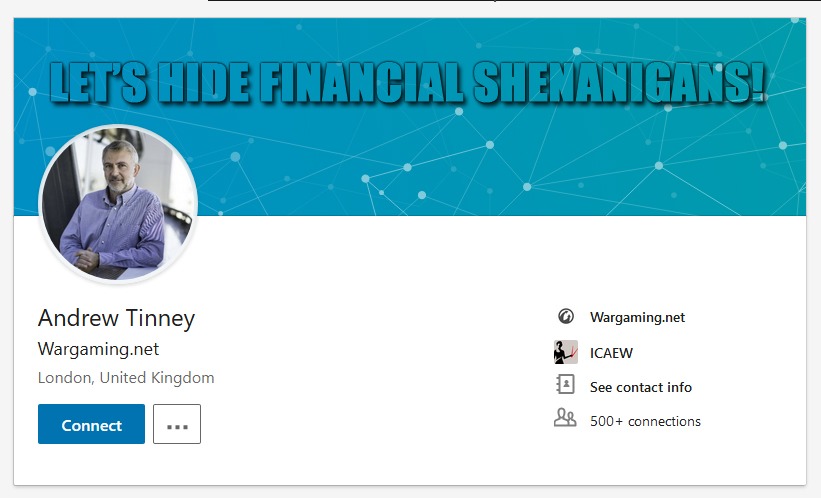You are currently viewing Andrew Tinney – Wargaming CFO, Chief Fraud Officer